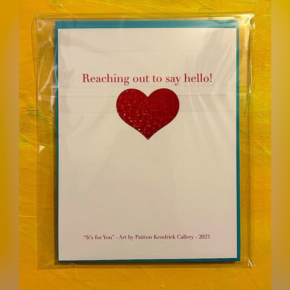 5-Pack Notecards w/ Envelopes (Teal) featuring Original Artwork “It’s for You” - Picture 2 of 5